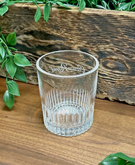 Whiskey Rocks Crown Royal Drinking Glass 3 1/2” Etched & Embossed Logo 9oz