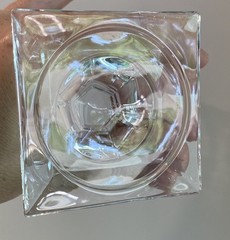 Gorham Crystal «CHANTILLY» Wine Glasses 7.25” Set of 6 Cut Floral Design Square
