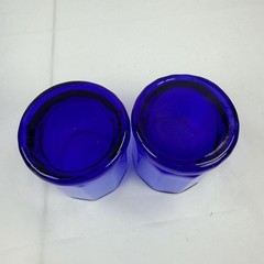 Vtg Anchor Hocking Cobalt Blue 10 Panel Essex Short Tumbler Glasses Set 2 3.5»