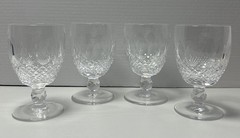 Set of 4 Waterford Crystal Colleen Short Stem Water Goblet 5 1/4” Signed Ireland