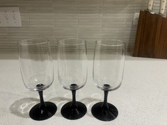 Vintage 1960’s Fostoria Glamour Onyx Black Stem Iced Tea/Water Glass Rare