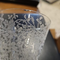Lot Of 11~ Seneca Rose Lace Floral Etch Crystal 7 1/4″ Water/Wine Glass Goblet