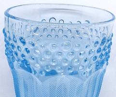 Gorham Crystal Emily’s Attic Goblet Blue Water Goblet All Purpose Hobnail 5″