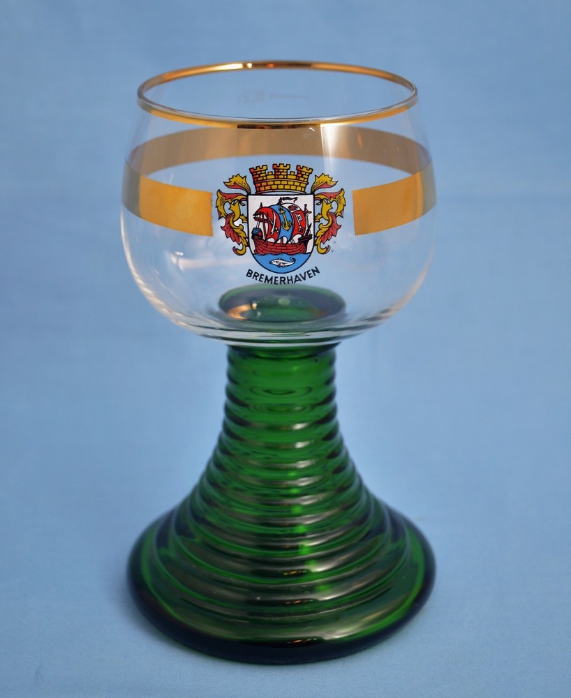 VINTAGE ROEMER GERMANY LARGE WINE GLASS GOBLET WITH EMBLEM