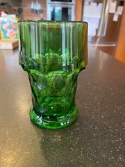 ANCHOR HOCKING HONEYCOMB GEORGIAN FOREST GREEN 5 1/4” TUMBLER EXCLLENT COND