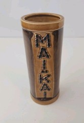 Mai Kai Brown Vintage Tiki Mug Ceramic Tall Tumbler Glass Retro Barware Decor