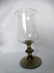 Libbey Glass Tulip Brown Stem 5 3/4 inch Wine Glass Very Good Used Condition