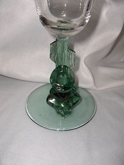 7 Art Glass Durand, Cristal d’Arques Margarita Clear Crystal Large Green Siesta