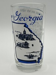 Vintage pre-1955 GEORGIA Hazel Atlas Souvenir State Song Highball Tumbler Glass