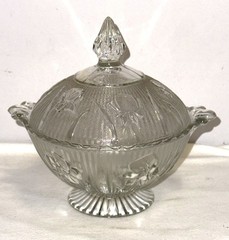 Jeannette IRIS CRYSTAL CANDY JAR w/ COVER