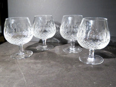 Set of 4 Waterford Crystal «Colleen» Pattern Short Stem Brandy Glasses