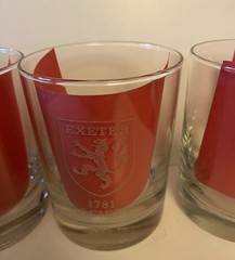 Set of 4 Phillips Exeter Academy 1781 Society Etched Rocks Glasses Low Ball Bar