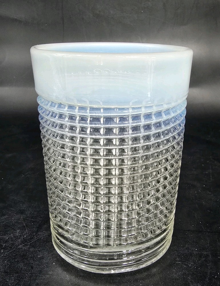 RARE Model Flint Antique EAPG Ribbed Spiral Opalescent TUMBLER Glass Pattern 911