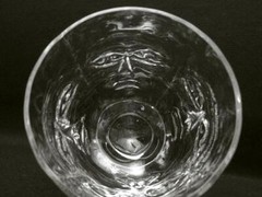 ERIK HOGLUND KOSTA BODA FACES CHALICE GOBLET MID CENTURY SWEDISH ART GLASS 3