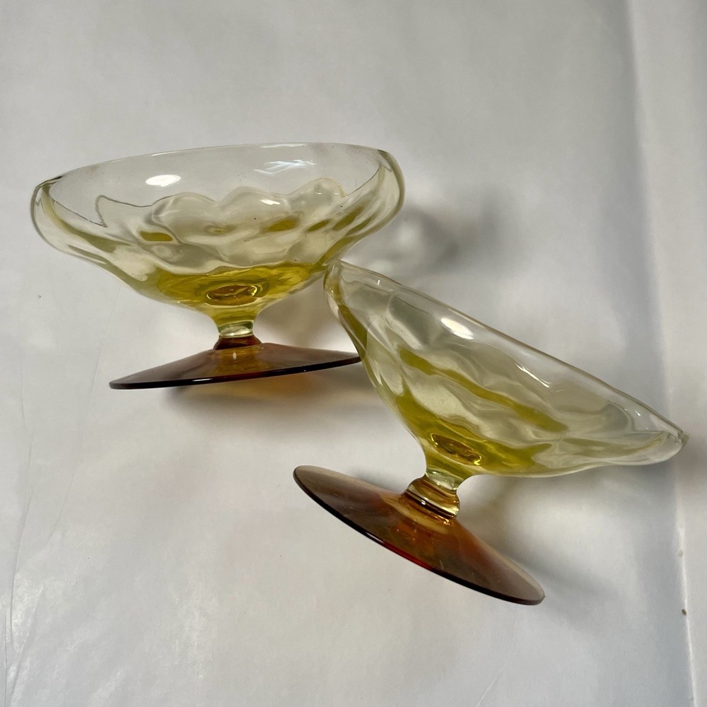 Antique Lonaconing, Maryland, Utility Glass Company Sherbet Glasses Pair