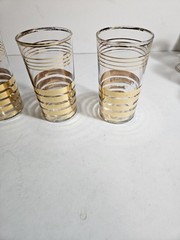 Macbeth Evans Sovereign Glass Tumblers 22k Gold Bands, Set Of Six