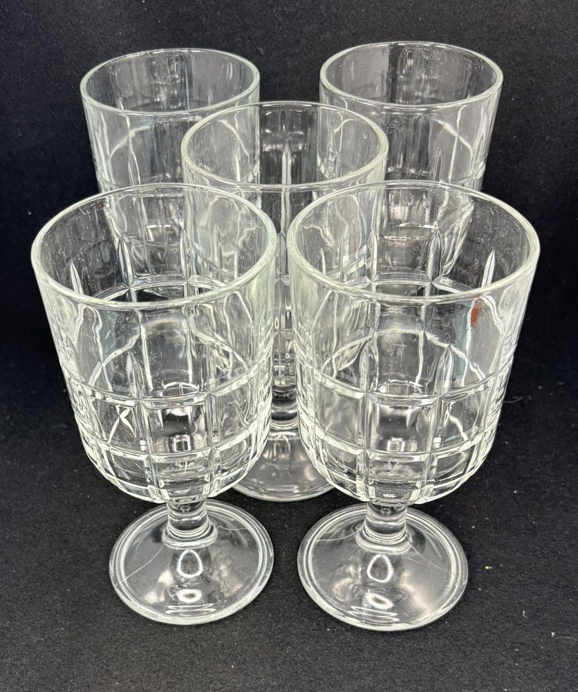 Anchor Hocking Tartan Clear Water Goblets 6.75in Set of 5
