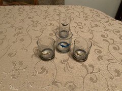 Beluga Decorative Animal Theme Whiskey Glass Set Four-Piece Glossy Finish