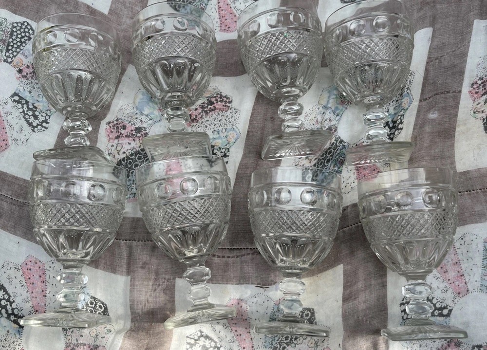 Set Of 8 Ohio Imperial Glass Tradition Clear 8oz Water Goblet 5 3/8” square base