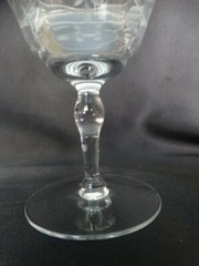 Clear Grey Cut Horizontal & Floral Design 7oz Low Sherbet Unknown Maker UNK1585