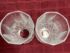 2 Vintage Cristal d’Argues Longchamp Crystal Highball Barware France Diamon Cut