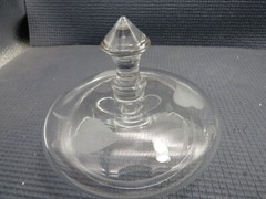 Very Nice Crystal Footed Etched Flowers & Vine Compote/Candy Dish 10 1/8″ (TOL)