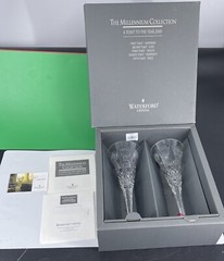 Waterford crystal Millennium Toast Year 2000 champagne flutes Peace original box