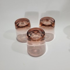 Estelle Colored Glass Rocks Whiskey Glass Amber Set of 3