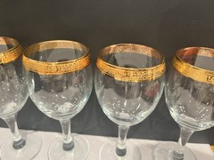 Imperial wine 24k Gold Rimmed Crystal Stemware Glasses Set Of 4