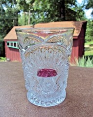 EAPG C. 1908 RISING SUN aka Sunshine Tumbler, Ruby Flash – U.S. Glass #3