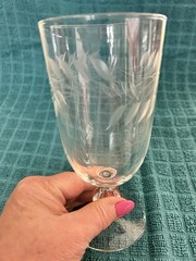 4 Libbey Wheat Glass (Stem 3003 Cut) 3 iced tea glasses and 1 wine glass