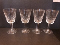 4 Waterford LISMORE Crystal WATER GOBLET or WINE Glass 6 7/8″ 9oz. L1