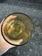 Vintage Amber Golden Anchor Hocking 12 Oz. Glasses Set Of 4