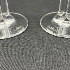 Rare Set of 2 Rosenthal Studio Line Cupola Double Stem 7″ Crystal Wine Glasses