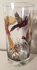 9 Hazel Atlas Gold Pheasant Bird Hunting Hi Ball Bar Glasses Tumblers 12oz 5.5″