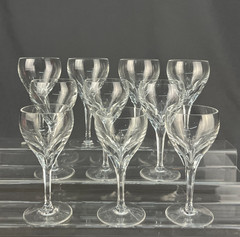 10 Josair Crystal JASMIN 6 1/4″ Burgundy Red Wine Glasses ~ Germany: MINT