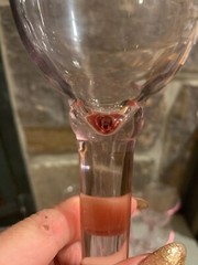 3 Vintage Tall Stemmed Pink Glass Goblets Flare Top Mouth Blown Choice Of 2Sizes