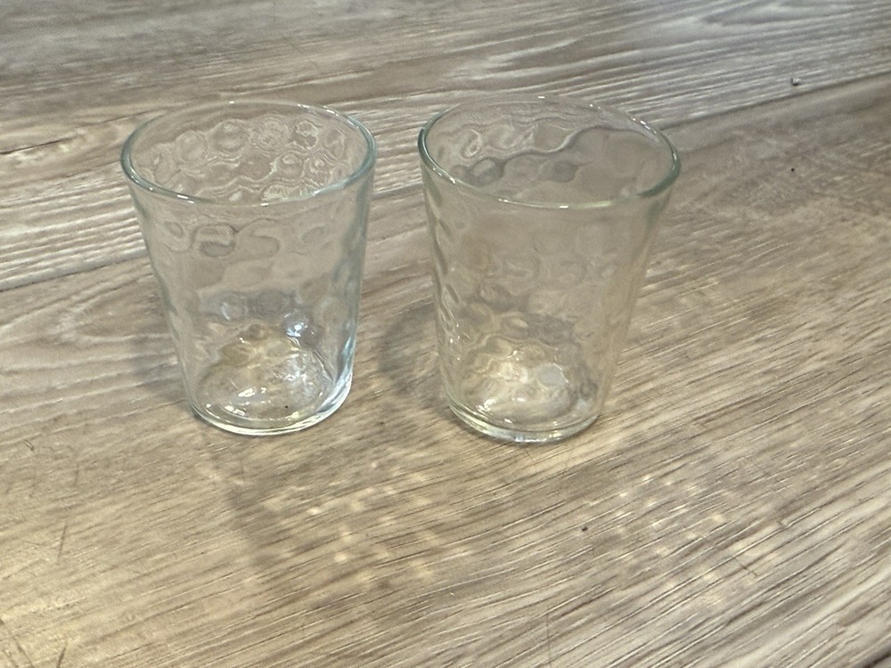 Vtg Libbey Fish Scale Design Glasses (2) 1.8” Tall