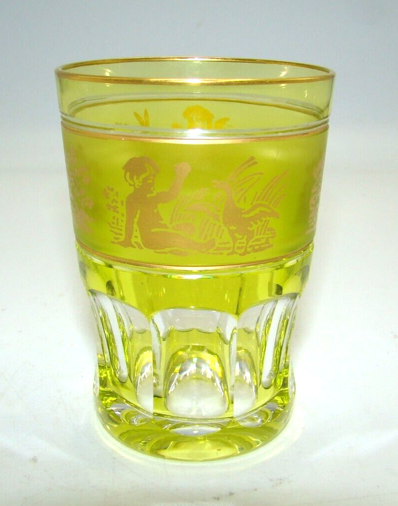 Val St. Lambert Beaudoin Chartreuse Green Tumbler