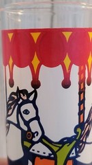 Carousel Tom Collins Drinking Glass Circus Horse Vinatge Barware Cocktail Party