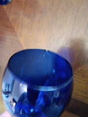 Set of (11 + 1) Pier 1 Solid Cobalt Blue Wine Glasses 12oz 8″ ~Read~