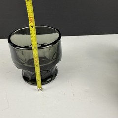 Vintage Anchor Hocking Georgian Glass Honeycomb Smoke Grey 3″ Juice Water Cup.