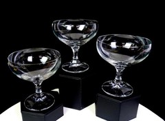 Schott Zwiesel Crystal Neckar Clear 3 Piece 4 1/4″ Champagne Tall Sherbets 1972-
