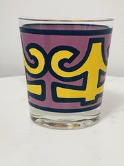 Poison By Anchor Hocking Low Ball Glass “Arsenic” Purple Yellow Vintage Retro