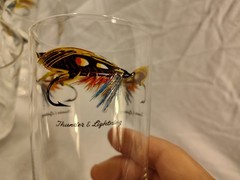 Lot Of 7 Vintage Fly Fishing Lures High Ball Glasses