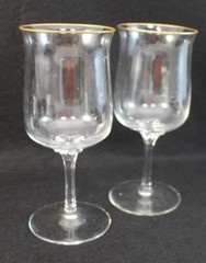 Lenox Crystal INTRIGUE (Gold Trim) 2 Goblets GREAT CONDITION