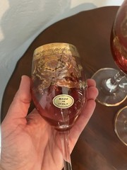Vintage Italian Murano Style Gold Rimmed Wine Glasses Set of 6
