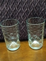 Libbey Urban Polka Dots Thumbprint Clear Glass Tumbler (Set of 2) 6″