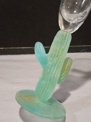 SIGNED Daum France Cactus CHAMPAGNE FLUTE 9.5″ Glass Hilton Mc Connico Crystal