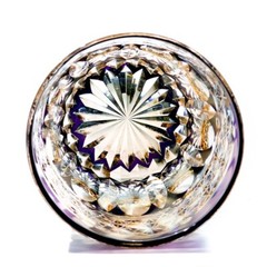 Kiriko Glass Hand Cut To Clear Whiskey Beer Water Crystal Glasses Purple 12oz